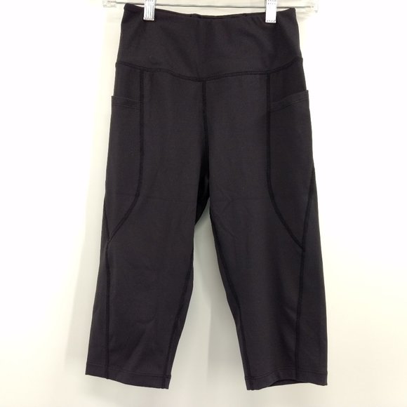 BALEAF‎ Cropped Leggings Women's XS Black Pockets Workout NWOT - Picture 1 of 14